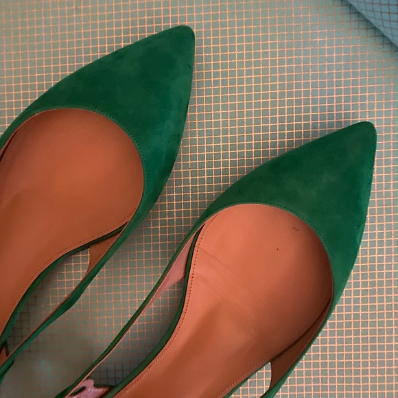 AQUAZZURA Serpentine suede slingback pointed flats - Picture 2 of 4